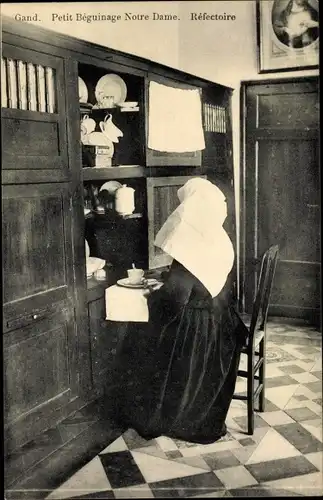 Ak Gand Gent Ostflandern, Petit Beguinage Notre Dame, Refectoire