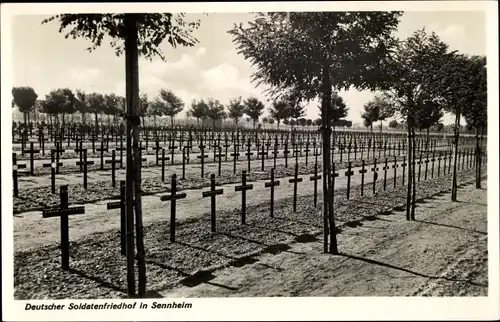 Ak Cernay Sennheim Elsass Haut Rhin, Deutscher Soldatenfriedhof
