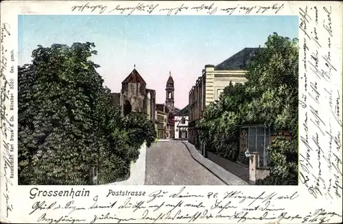 Ak Großenhain Sachsen, Poststraße