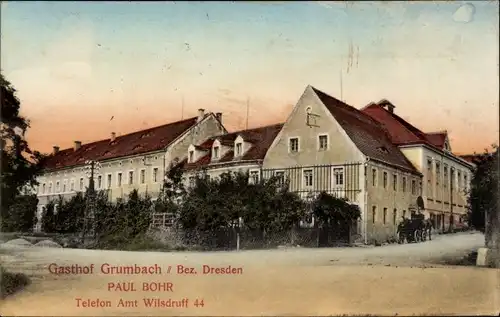 Ak Grumbach Wilsdruff Sachsen, Gasthof