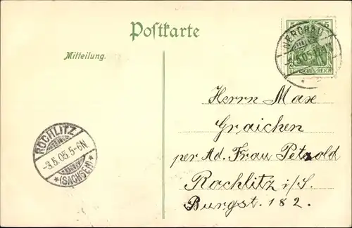 Litho Nerchau Grimma in Sachsen, Wiesenbad, Stadthaus, Postamt