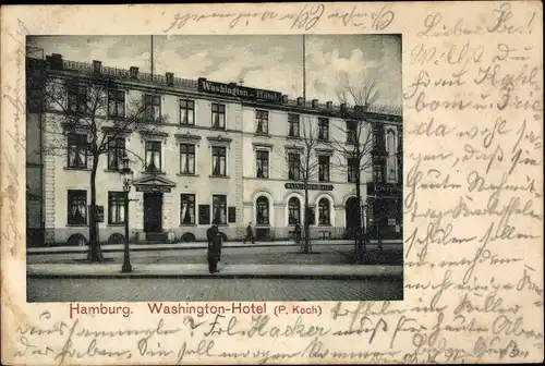 Ak Hamburg Altstadt, Washington Hotel, Bes. P. Koch