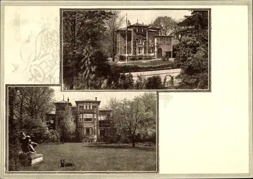 Ak Hamburg Altona Groß Flottbek, Villa, Gartenpartie, Dahlmannstraße 1