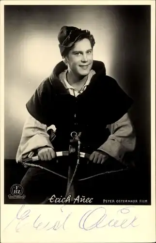 Ak Schauspieler Erich Auer, Portrait, Autogramm, FBZ Verlag