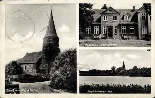 Ak Neukirchen Ostholstein, Kirche, Gasthaus Neukirchen, Neukirchener See