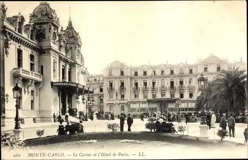 Ak Monte Carlo Monaco, Le Casino et l'Hôtel de Paris, Kasino, Vorplatz