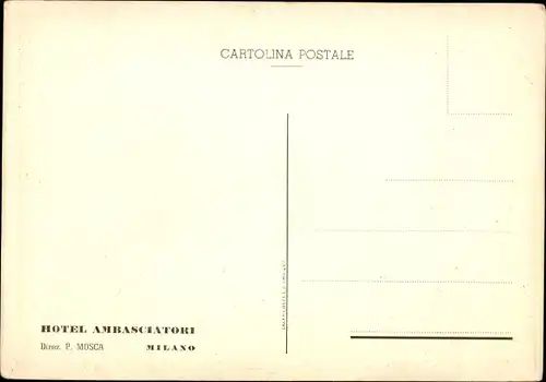 Ak Milano Mailand Lombardia, Hotel Ambasciatori