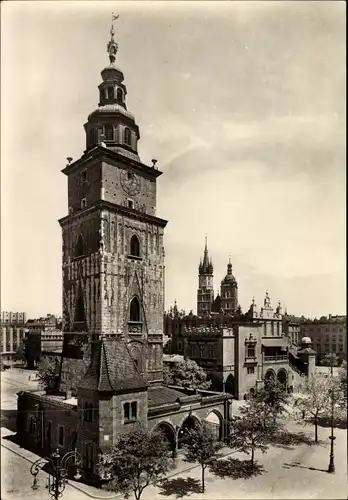 Ak Kraków Krakau Polen, Rathaus, Alter Markt