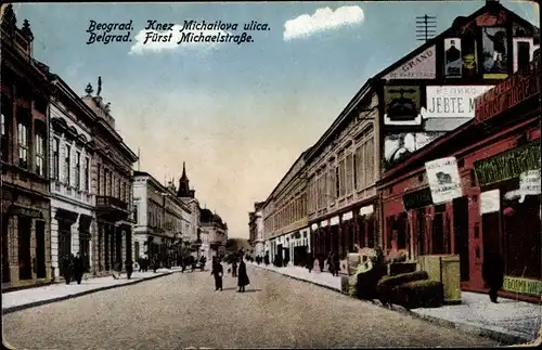 Ak Beograd Belgrad Serbien, Fürst Michaelstraße