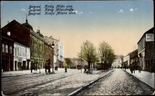 Ak Beograd Belgrad Serbien, König Milanstraße