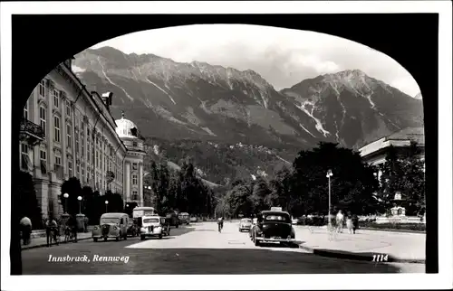 Ak Innsbruck in Tirol, Rennweg, Autos