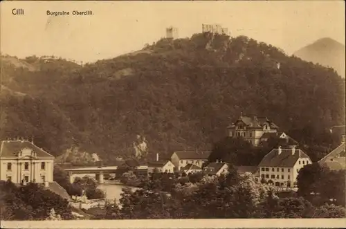 Ak Celje Cilli Slowenien, Burgruine Obercilli