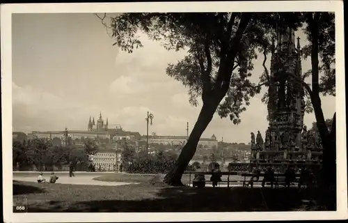 Ak Praha Prag, Burg Hradcin, Blick aus dem Park