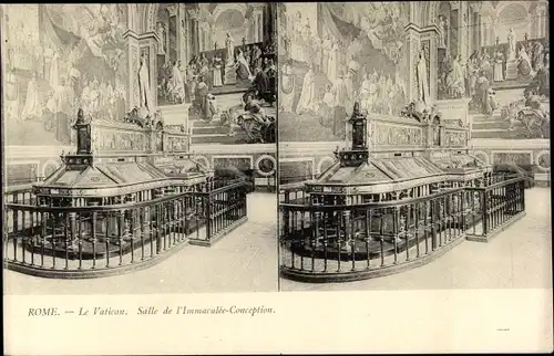Stereo Ak Roma Rom, Le Vatican, Vatikan, Salle de l'Immaculée Conception