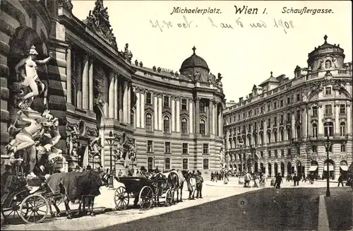 Ak Wien 1 Innere Stadt, Michaelerplatz, Schauflergasse