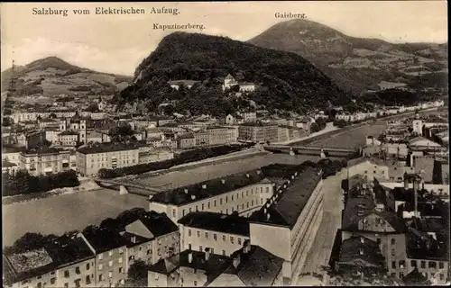 Ak Salzburg in Österreich, Ort, Kapuzinerberg, Gaisberg