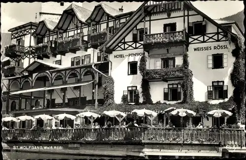 Ak St. Wolfgang im Salzkammergut Oberösterreich, Hotel Pension Weißes Rößl