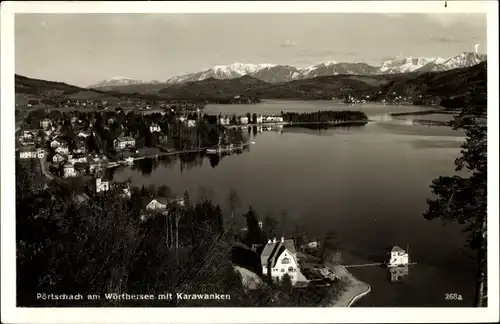 Ak Pörtschach am Wörther See Kärnten, Ort mit Karawanken