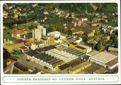 Ak Göss Leoben Steiermark, Gösser Brauerei AG, Fliegeraufnahme