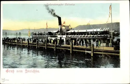 Ak Kanton Zürich, Zürichsee, Salondampfer Helvetia
