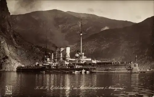 Ak Norwegen, Deutsches Kriegsschiff SMS Oldenburg, Schlachtkreuzer, MLC 3258