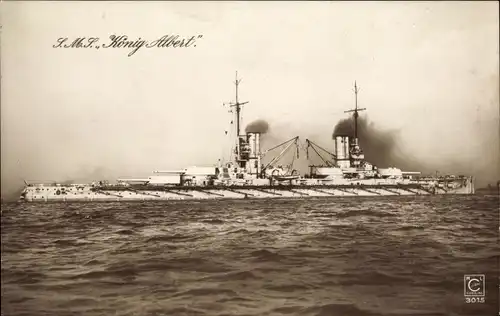 Ak Deutsches Kriegsschiff, SMS König Albert, Großlinienschiff, Kaiserliche Marine, MLC 3015