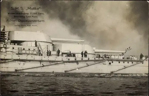 Foto Ak Deutsches Kriegsschiff, SMS Moltke, Schlachtkreuzer