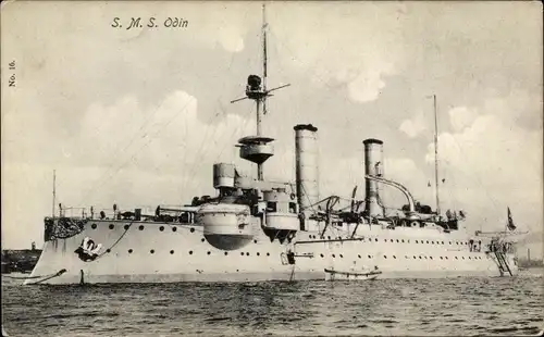 Ak Deutsches Kriegsschiff, SMS Odin, Küstenpanzerschiff