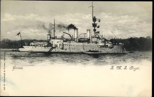 Ak Deutsches Kriegsschiff, SMS Aegir, Küstenpanzerschiff