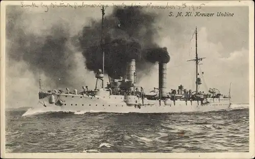 Ak Deutsches Kriegsschiff, SMS Undine, Kleiner Kreuzer, Kaiserliche Marine