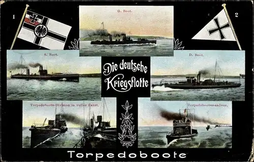 Ak Deutsche Kriegsschiffe, Torpedoboote, G Boot, S Boot, D Boot, Torpedobootsmanöver