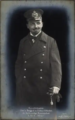 Ak Korvettenkapitän Nikolaus Graf und Burggraf zu Dohna Schlodien, Kommandant SMS Möwe