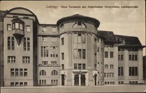 Ak Leipzig in Sachsen, Neue Turnhalle des Allgemeinen Turnvereins, Leplaystraße