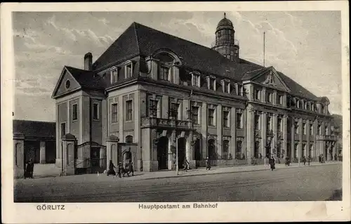 Ak Görlitz in der Lausitz, Hauptpostamt am Bahnhof