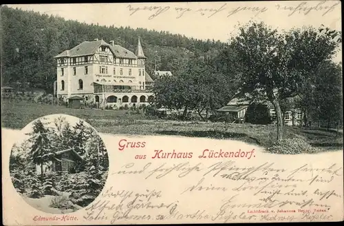 Ak Lückendorf Oybin Oberlausitz, Edmunds Hütte, Kurhaus