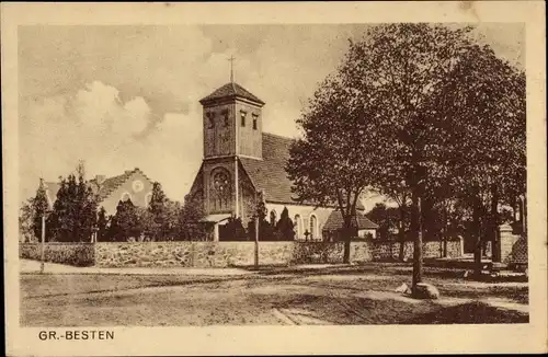 Ak Groß Besten Bestensee in Brandenburg, Teilansicht mit Kirche