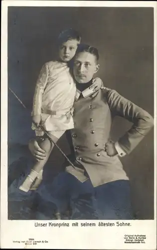 Ak Kronprinz Wilhelm von Preußen mit seinem ältesten Sohn