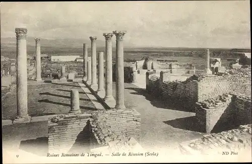 Ak Timgad Algerien, Ruines Romaines, Salle de Reunion