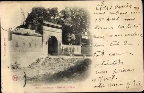 Ak Sidi Bel Abbes Algerien, Porte de Tlemcen
