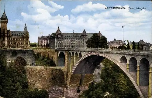 Ak Luxemburg Luxembourg, Pont Adolphe