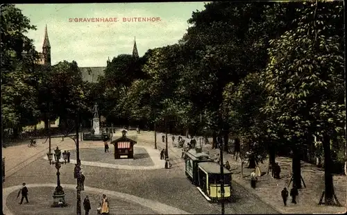 Ak 's Gravenhage Den Haag Südholland, Buitenhof, Straßenbahn