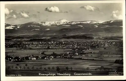 Ak Hirschberg Riesengebirge Schlesien, Gesamtansicht