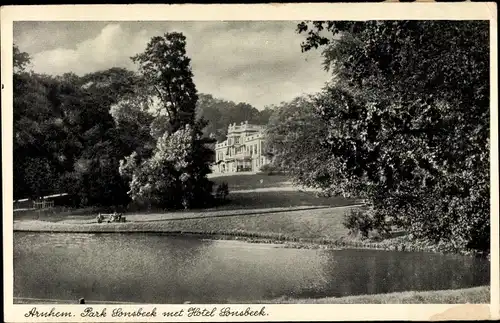 Ak Arnhem Gelderland Niederlande, Park Sonsbeek met Hotel Sonsbeek