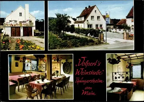Ak Thüngersheim am Main Unterfranken, Volpert's Weinstube, Innen- und Außenansicht
