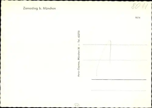 Ak Zorneding in Oberbayern, Denkmal, Straßenansicht