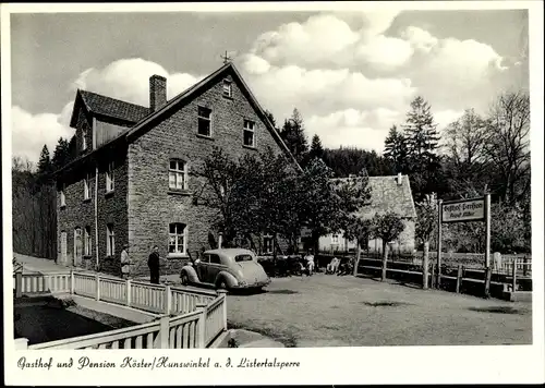 Ak Hunswinkel Meinerzhagen im Märkischen Kreis, Gasthof Pension Köster