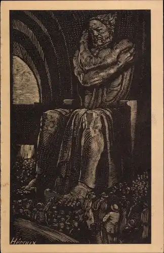 Künstler Ak Leipzig in Sachsen, Völkerschlachtdenkmal, Die Tapferkeit im Ruhmesmale