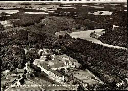 Ak Hachenburg im Westerwald, Zisterzienser Abtei Marienstatt, Luftbild