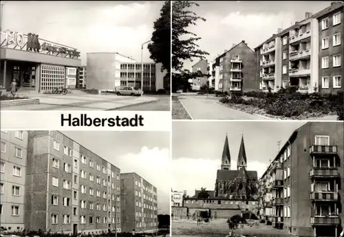 Ak Halberstadt in Sachsen Anhalt, Kaufhalle, Clara Zetkin Oberschule, Dom, Lindenweg