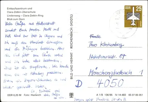 Ak Halberstadt in Sachsen Anhalt, Kaufhalle, Clara Zetkin Oberschule, Dom, Lindenweg